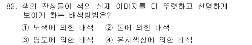 컬러리스트기사 2019년 82번 - 정답과 핵심 포인트를 검수 중인 기출문제