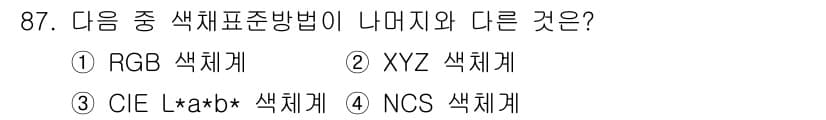 컬러리스트기사 2019년 87번 - 정답과 핵심 포인트를 검수 중인 기출문제