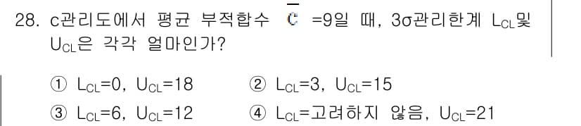 품질경영기사 2018년 28번 - 정답과 핵심 포인트를 검수 중인 기출문제