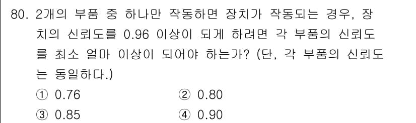품질경영기사 2019년 80번 - 정답과 핵심 포인트를 검수 중인 기출문제