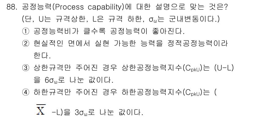 품질경영기사 2019년 88번 - 정답과 핵심 포인트를 검수 중인 기출문제