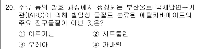 식품산업기사(구) 2019년 20번 - 정답과 핵심 포인트를 검수 중인 기출문제
