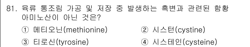 식품산업기사 2019년 81번 - 정답과 핵심 포인트를 검수 중인 기출문제