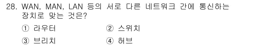 정보통신산업기사 2019년 28번 - 정답과 핵심 포인트를 검수 중인 기출문제