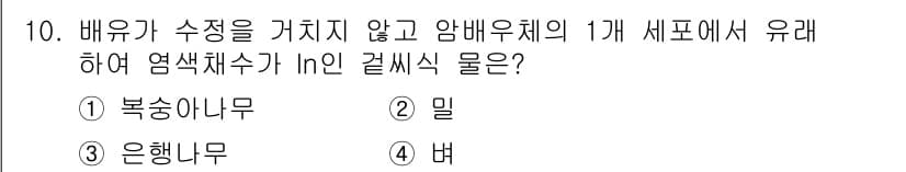 종자산업기사 2019년 10번 - 정답과 핵심 포인트를 검수 중인 기출문제