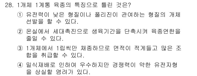 종자산업기사 2019년 28번 - 정답과 핵심 포인트를 검수 중인 기출문제