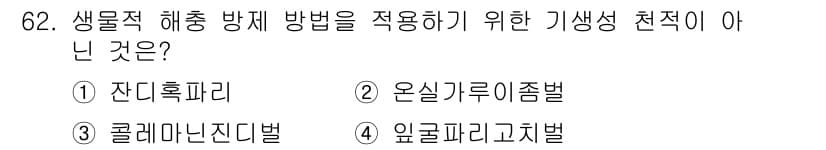 종자산업기사 2019년 62번 - 정답과 핵심 포인트를 검수 중인 기출문제