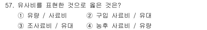 축산산업기사 2019년 57번 - 정답과 핵심 포인트를 검수 중인 기출문제