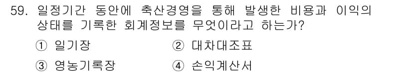 축산산업기사 2019년 59번 - 정답과 핵심 포인트를 검수 중인 기출문제