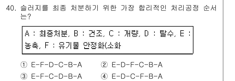 폐기물처리산업기사 2019년 40번 - 정답과 핵심 포인트를 검수 중인 기출문제