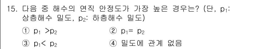 해양조사산업기사 2019년 15번 - 정답과 핵심 포인트를 검수 중인 기출문제