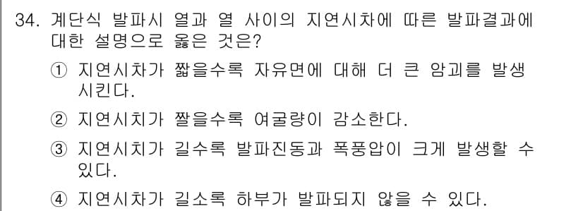 화약류관리산업기사 2015년 34번 - 정답과 핵심 포인트를 검수 중인 기출문제
