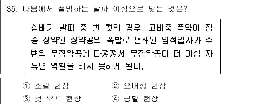 화약류관리산업기사 2015년 35번 - 정답과 핵심 포인트를 검수 중인 기출문제
