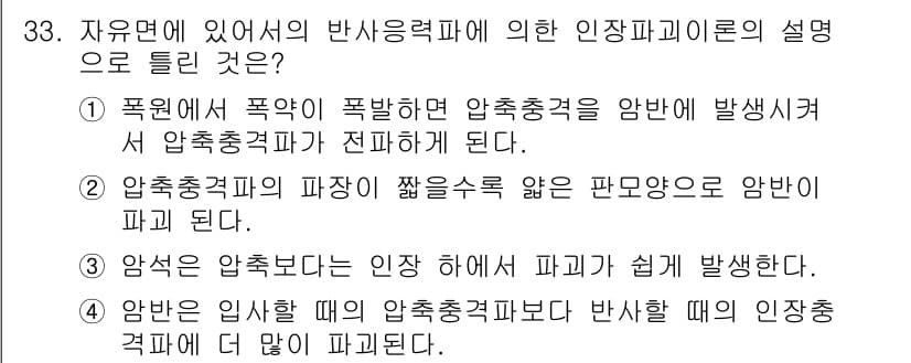 화약류관리산업기사 2019년 33번 - 정답과 핵심 포인트를 검수 중인 기출문제