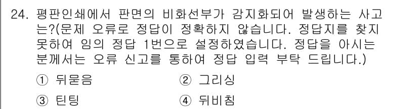 인쇄기능사 2015년 24번 - 정답과 핵심 포인트를 검수 중인 기출문제