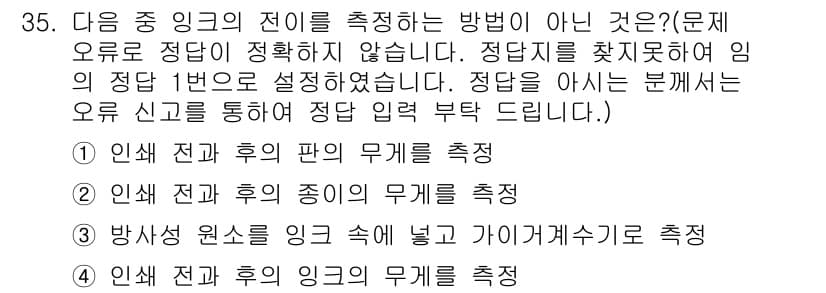 인쇄기능사 2015년 35번 - 정답과 핵심 포인트를 검수 중인 기출문제