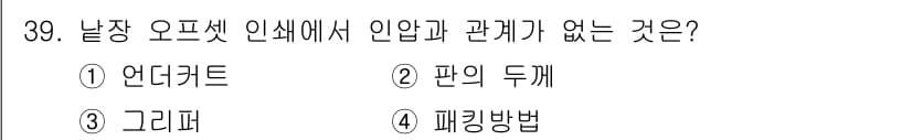 인쇄기능사 2016년 39번 - 정답과 핵심 포인트를 검수 중인 기출문제