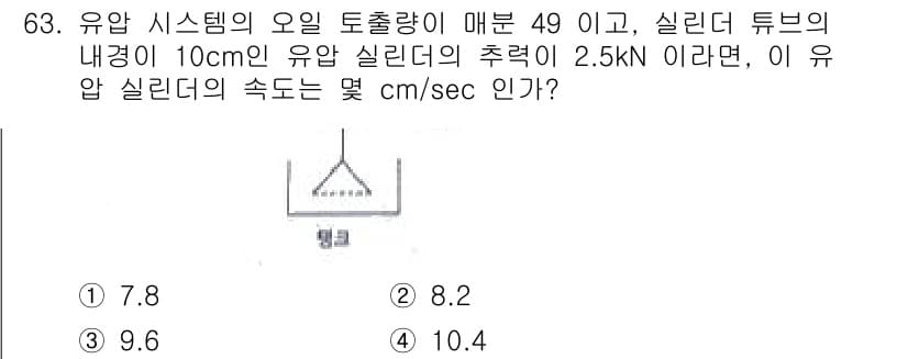 건설기계설비산업기사 2017년 64번 - 정답과 핵심 포인트를 검수 중인 기출문제