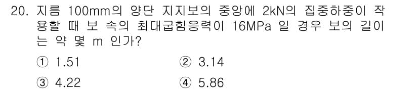 기계설계기사 2016년 20번 - 정답과 핵심 포인트를 검수 중인 기출문제