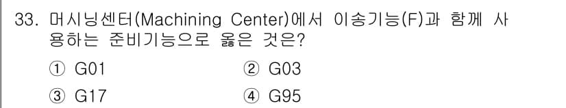 기계설계기사 2016년 33번 - . G95는 피식 (feed per revolution) 모드로, 이송 ... 에 관한 핵심 기출문제