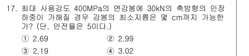 기계설계기사 2018년 17번 - 정답과 핵심 포인트를 검수 중인 기출문제