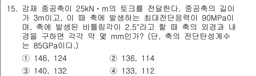 기계설계기사 2019년 15번 - 정답과 핵심 포인트를 검수 중인 기출문제