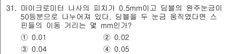 기계설계기사 2019년 31번 - 정답과 핵심 포인트를 검수 중인 기출문제