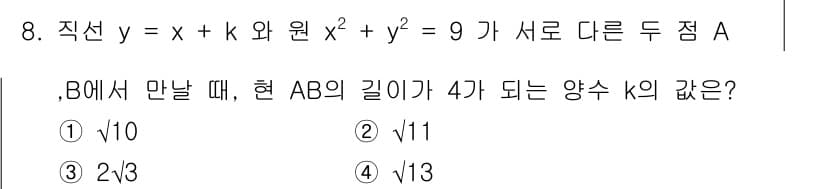 경찰공무원(순경)_수학 2019년 8번 - 정답과 핵심 포인트를 검수 중인 기출문제