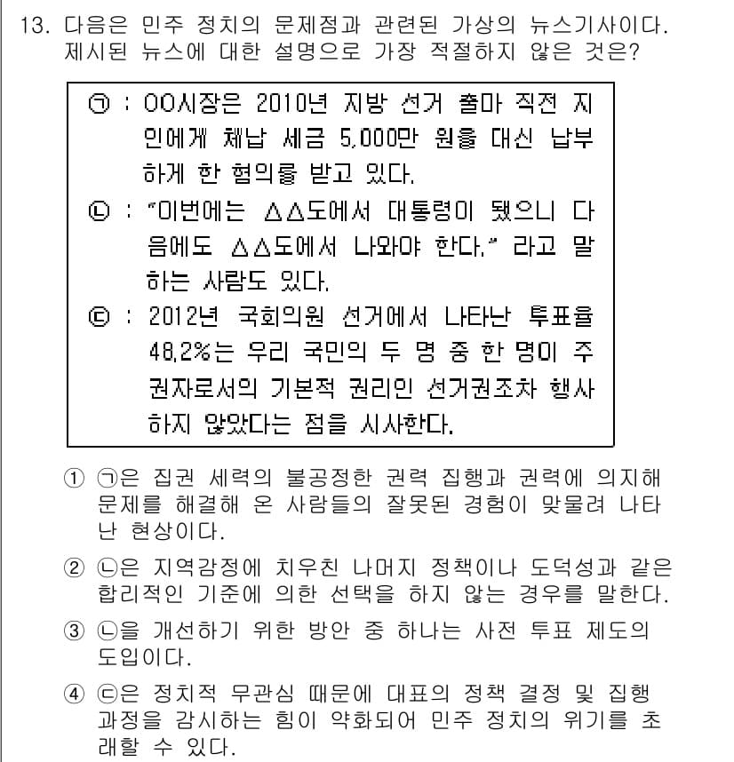 경찰공무원(순경)_사회 2018년 13번 - 정답과 핵심 포인트를 검수 중인 기출문제