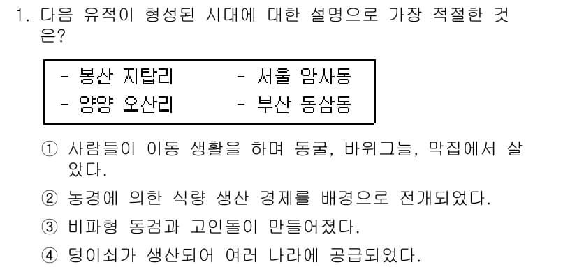 경찰공무원(순경)_한국사 2018년 1번 - 정답과 핵심 포인트를 검수 중인 기출문제