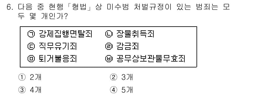 경찰공무원(순경)_형법 2015년 6번 - 정답과 핵심 포인트를 검수 중인 기출문제