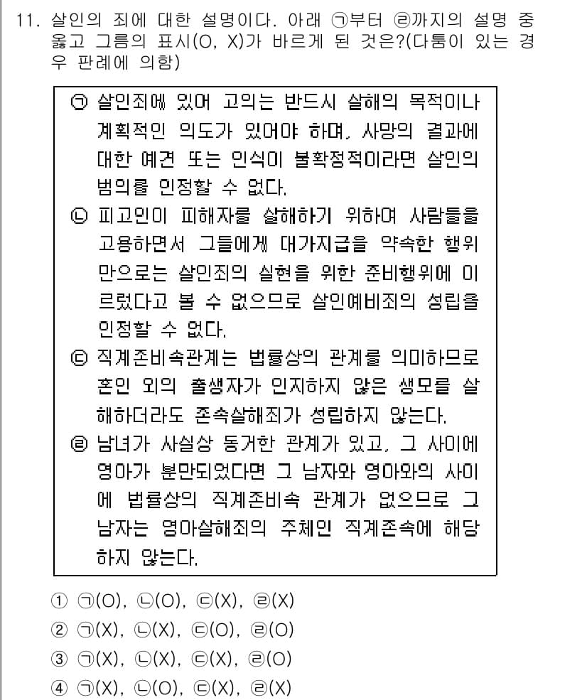 경찰공무원(순경)_형법 2018년 11번 - 정답과 핵심 포인트를 검수 중인 기출문제