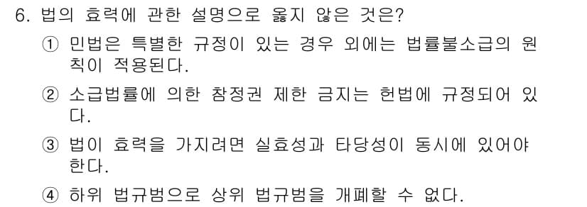 경비지도사_1차(법학개론,민간경비론) 2015년 6번 - 정답과 핵심 포인트를 검수 중인 기출문제