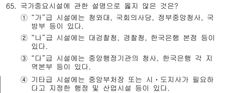 경비지도사_1차(법학개론,민간경비론) 2018년 65번 - 정답과 핵심 포인트를 검수 중인 기출문제