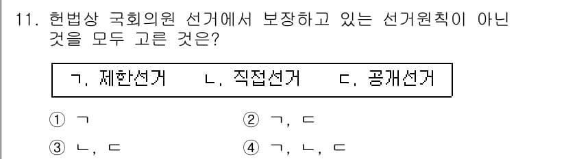 경비지도사_1차(법학개론,민간경비론) 2019년 11번 - 정답과 핵심 포인트를 검수 중인 기출문제