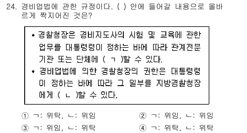 경비지도사_2차(경비업법) 2016년 24번 - 정답과 핵심 포인트를 검수 중인 기출문제
