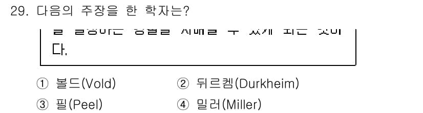 경비지도사_2차(범죄학) 2015년 29번 - 정답과 핵심 포인트를 검수 중인 기출문제