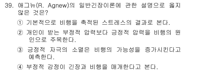 경비지도사_2차(범죄학) 2015년 39번 - 정답과 핵심 포인트를 검수 중인 기출문제