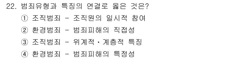 경비지도사_2차(범죄학) 2017년 22번 - 정답과 핵심 포인트를 검수 중인 기출문제