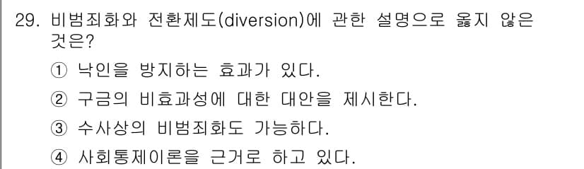 경비지도사_2차(범죄학) 2017년 29번 - 정답과 핵심 포인트를 검수 중인 기출문제