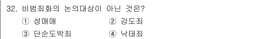 경비지도사_2차(범죄학) 2018년 32번 - 정답과 핵심 포인트를 검수 중인 기출문제