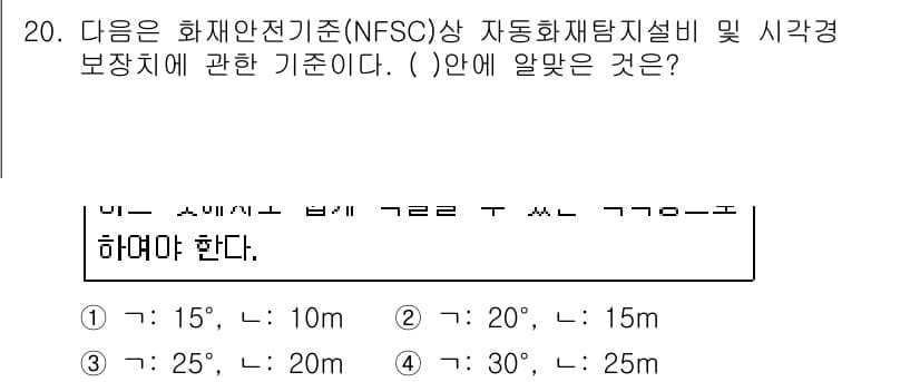 경비지도사_2차(소방학) 2017년 20번 - . 

NFSC 기준에 따르면, 자동화재탐지설비의 감지기 간 최소 간격은... 에 관한 핵심 기출문제