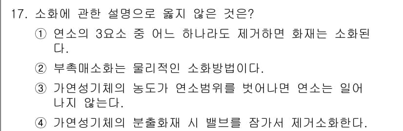경비지도사_2차(소방학) 2019년 17번 - 정답과 핵심 포인트를 검수 중인 기출문제