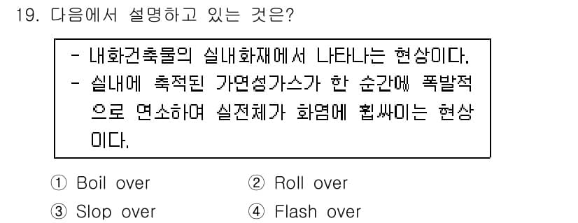 경비지도사_2차(소방학) 2019년 19번 - 정답과 핵심 포인트를 검수 중인 기출문제