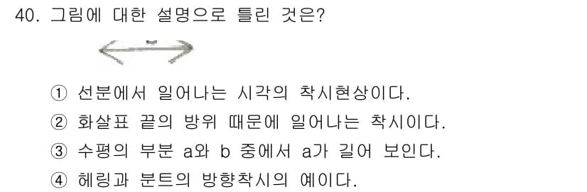 시각디자인기사 2015년 40번 - 정답 4번은 그림에서의 방향과 형태가 수평 및 수직 차원에서 어떻게 나타... 에 관한 핵심 기출문제