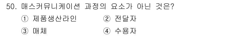 시각디자인기사 2015년 50번 - . 제품생산라인은 매스커뮤니케이션 과정의 요건이 아닌 이유는, 매스커뮤니... 에 관한 핵심 기출문제