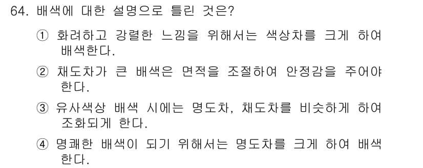 시각디자인기사 2015년 64번 - 정답과 핵심 포인트를 검수 중인 기출문제