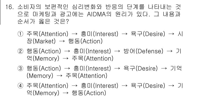 시각디자인기사 2016년 16번 - 정답과 핵심 포인트를 검수 중인 기출문제
