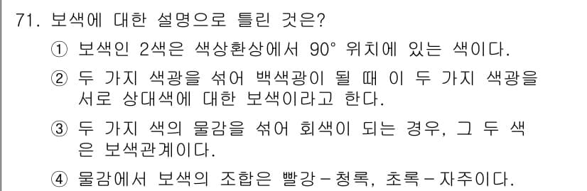 시각디자인기사 2016년 71번 - 정답과 핵심 포인트를 검수 중인 기출문제