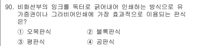 시각디자인기사 2016년 90번 - 정답과 핵심 포인트를 검수 중인 기출문제